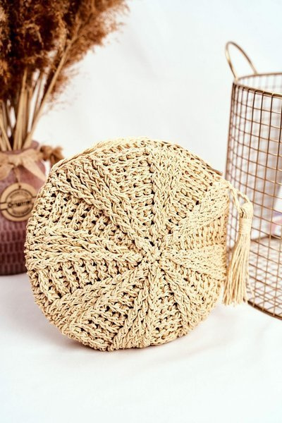 Frauen geflochtene Handtasche Boho Beige