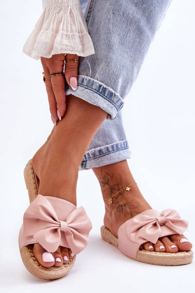 Chaussons femme à la mode avec nœud Rose Estera