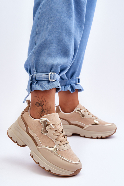 Flat Heel and Platform Sport Shoes Beige Icons
