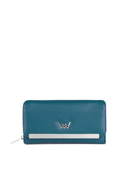 Grand Portefeuille Femme En Cuir Bleu Elissie
