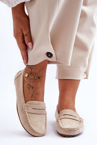 Mocassins Femme Daim Beige Lenvie