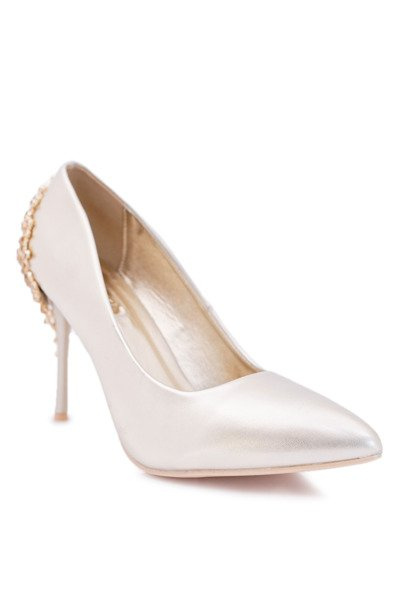 Stilettos de aur al femeilor cu ornament Larento