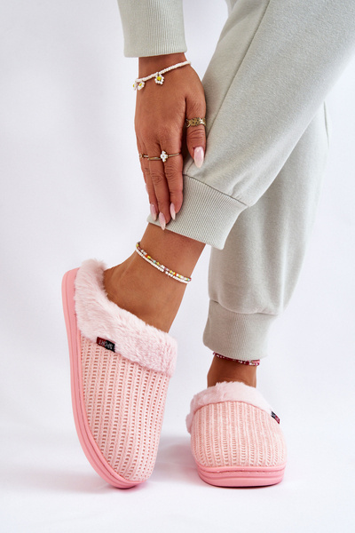 Pantoufles Isolées À Enfiler Avec Fourrure Pour Femme Rose Leriss
