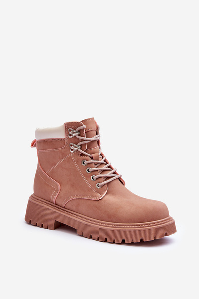 Bottes trappeuses doublées de cuir pour femmes, poteaux roses