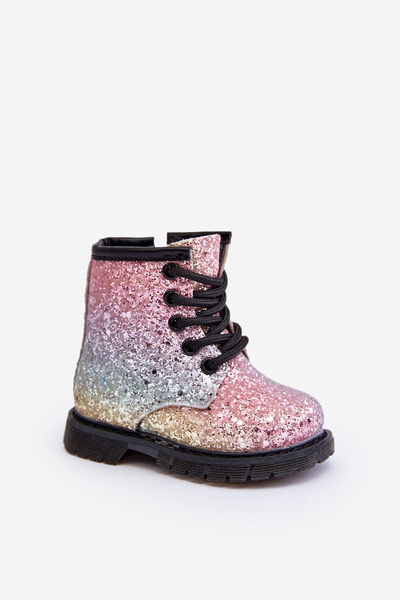 Copii cizme căptușite cu blană cu fermoar cu fermoar multicolor saussa