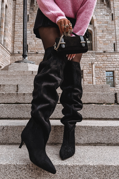 Bottes pour femmes à enfiler à talon noir Ysolienne