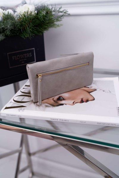 Women's Wallet Large Gray with Latch