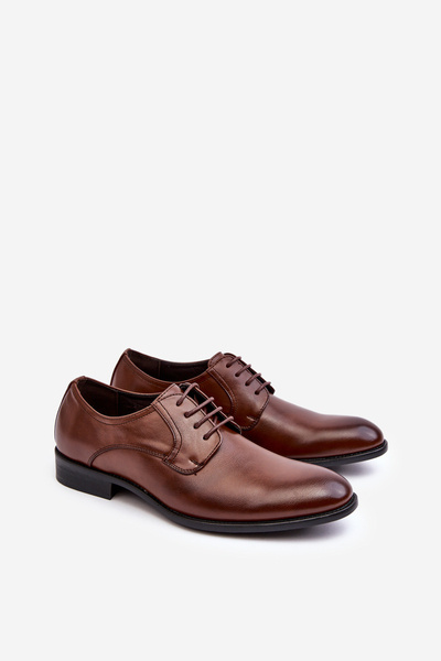 Männer Leder Halbschuhe Braun Harene