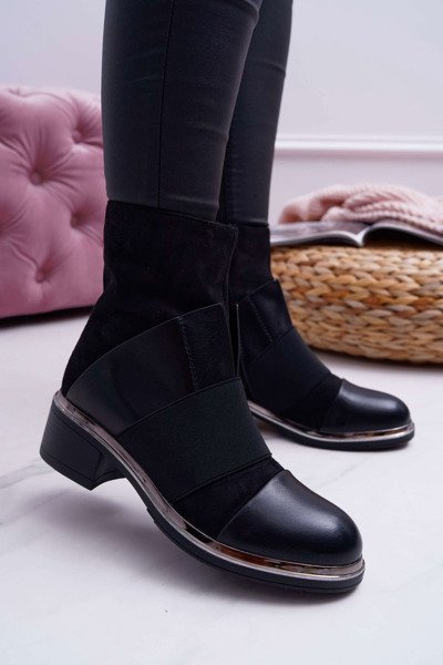Bottines Femme En Daim Avec Gomme Noir Mange