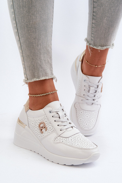 Női bőr sneakers fehér D&A LR810