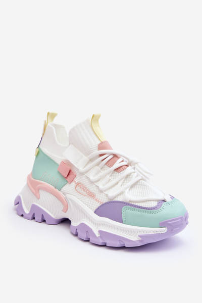 Adidași de șosete pentru femei Keaton alb-purpuriu