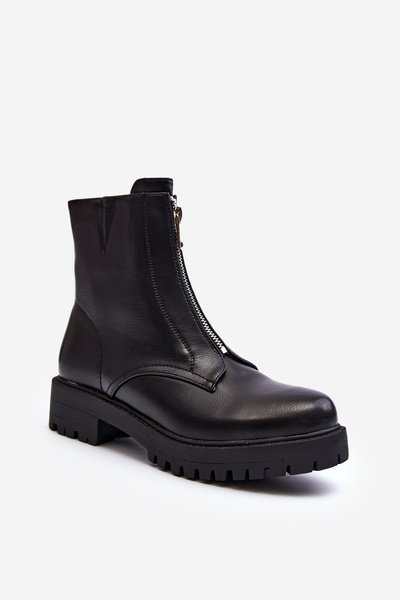 Bottines zippées noires femme Tisaia