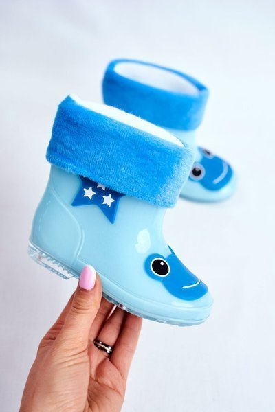 Vaikiški Guminiai Galoshes batai mėlyni Frog