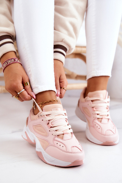 Chaussures de sport femme nouées avec Hassie rose