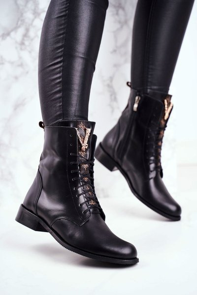 Bottes en cuir pour femmes noires Nicole 2593