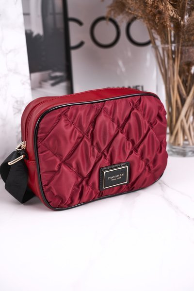 Damenhandtasche Postbag MONNARI BAG4010-005 Stepptasche Burgunderrot