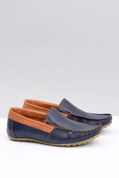 Neex | Mocassins Slip-on Pardon Homme Cuir Bleu Marine