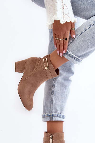 Damen Low Heel Stiefel Beige Verice