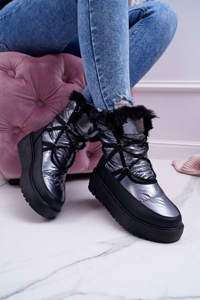 Bottes de neige doublées polaire pour femme Argent Calma