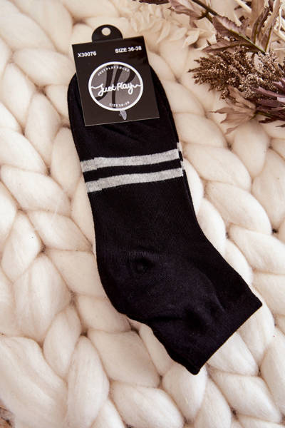 Socquettes femme en coton Noir