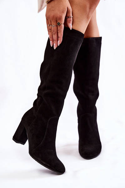 Laura Messi Damenstiefel aus Wildleder Schwarz 1415