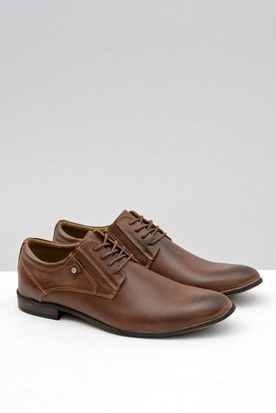 Demi-chaussures élégantes en cuir marron Massimiliano
