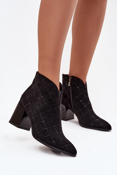 Bottes à talon pour femmes avec décoration D&A MR52-133 Noir