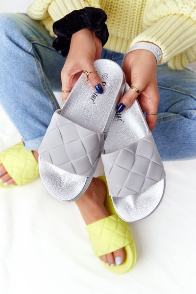 Chaussons Caoutchouc Femme Gris-Argent Let's Swim