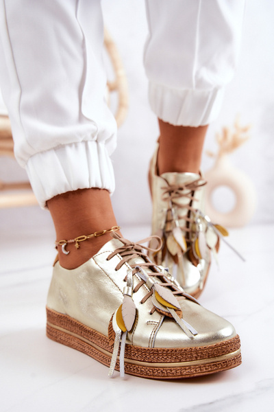 Chaussures en Cuir Maciejka 04550-25 Doré