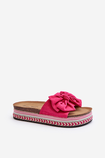 Sandales Plateforme Femme avec Noeud Rose Evatria