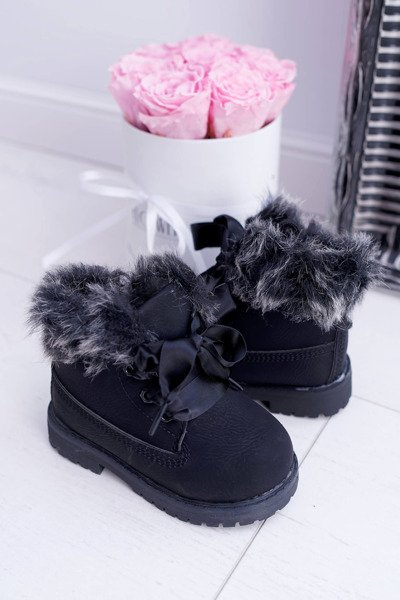 Bottes Trappeur Enfant Doublées Polaire Noir Tesoro
