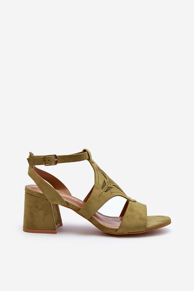 Sandales vertes à talons bas Eleriva