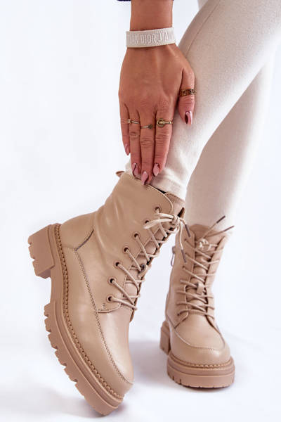 Cizme calde din piele la.fi 250009TA-QN BEIGE