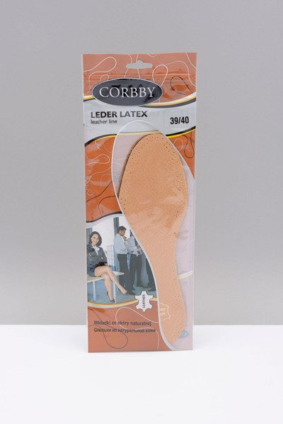 Corbby LEDER LATEX kétrétegű bőr talpbetét aktív szénnel