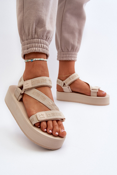 Sandales à plateforme pour femmes Big Star NN274A528 Beige