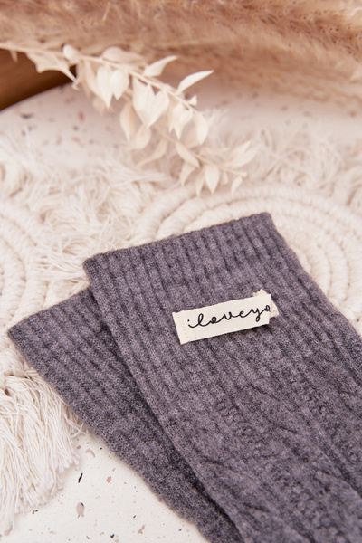 Chaussettes Chaudes Pour Femmes En Laine Gris Foncé