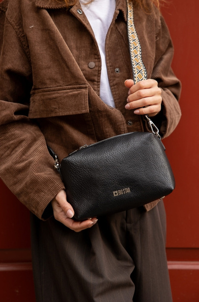 Kleine Tasche Mit Dekorativem Gurt Big Star OO574091 Schwarz