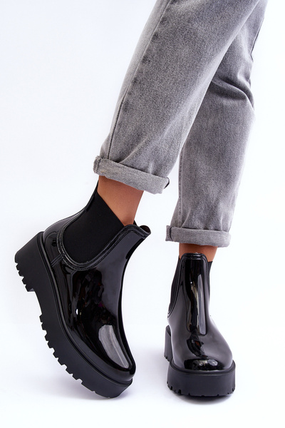Glossy Platform Boots Big Star MM274395 Black
