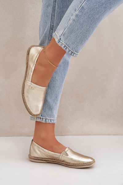 Elegáns Női Bőr Espadrille Zazoo 10177 Arany