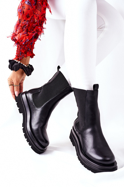Hohe Damenstiefel Schnürstiefel Schwarz Belive