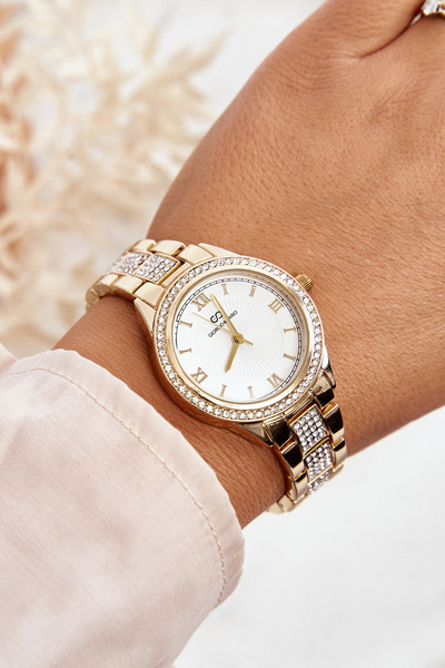 Massive Stahluhr mit Zirkonen Giorgio&Dario Gold