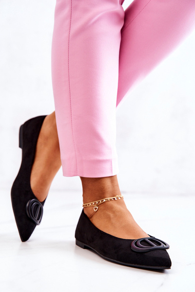 Suede Ballerinas Ballerinas Negru Neriso