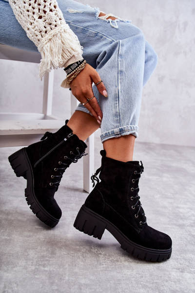 Bottines Chaudes En Daim Pour Femme Avec Fermeture Éclair Noir Emilien