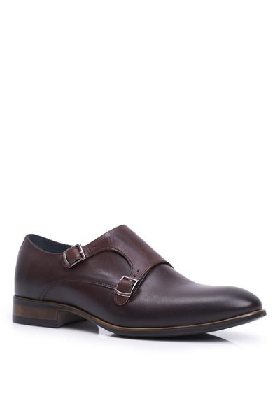 Men's Casual Leather Monk Half Boots Nikopol Brown 1720