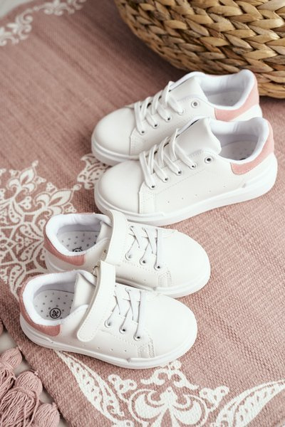 Chaussures de sport enfant baskets blanc rose Bilbo
