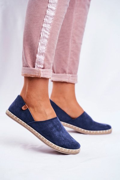 Damen Samt Espadrilles Marine Vulcano