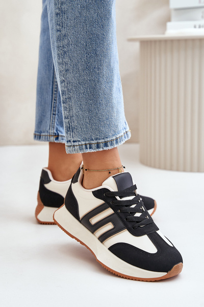 Baskets Chaussures De Sport Sur Plateforme Femme Noir Thari