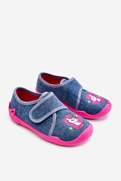 Chaussons Enfant Befado Licorne 122X016 Bleu-Rose