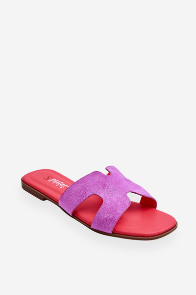 Klassische Wildlederhausschuhe für Damen Violett Evana