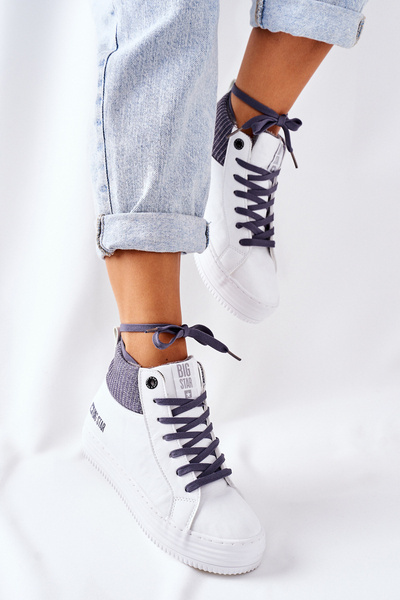 Big Star Hochhackige Turnschuhe II274144 Weiß Grau